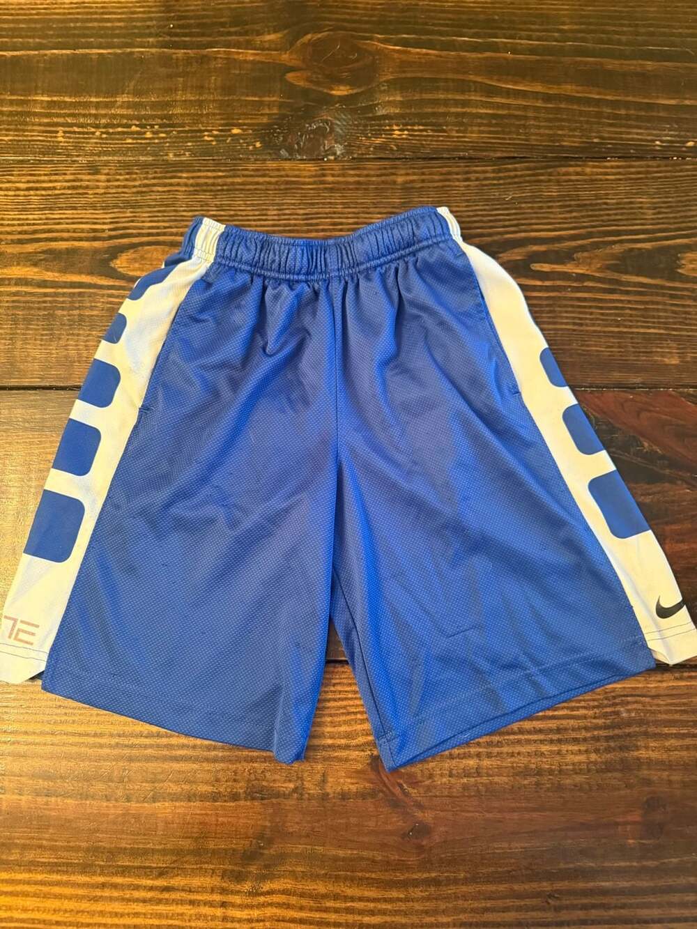Boys Nike Elite Stripe Dri-Fit Basketball Shorts Blue White Size Small